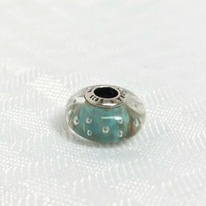 Pandora Teal and gold sparkle OBX charm